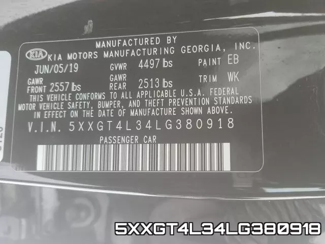 5XXGT4L34LG380918 фото 2