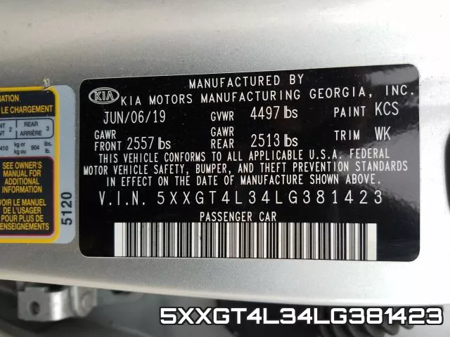 5XXGT4L34LG381423 фото 2