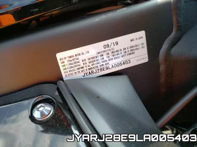 JYARJ28E9LA005403 фото 2