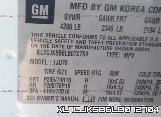 KL7CJKSB6LB072704 фото 10