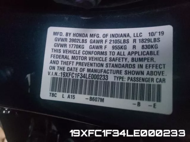 19XFC1F34LE000233 фото 2