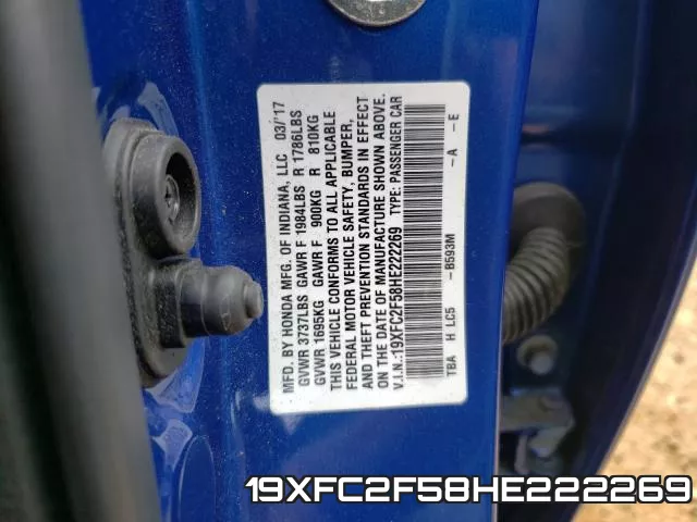 19XFC2F58HE222269 фото 2