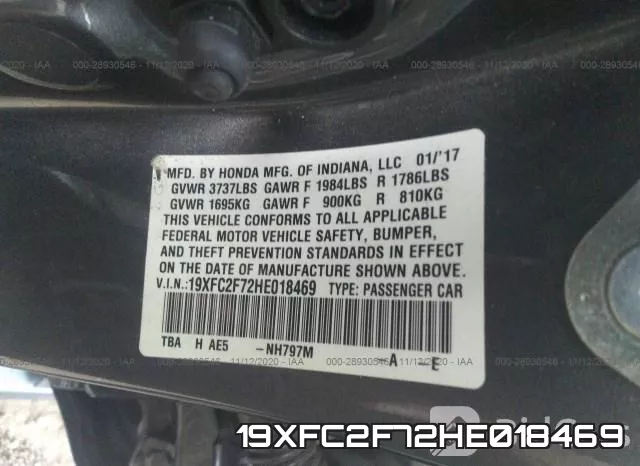 19XFC2F72HE018469 фото 10