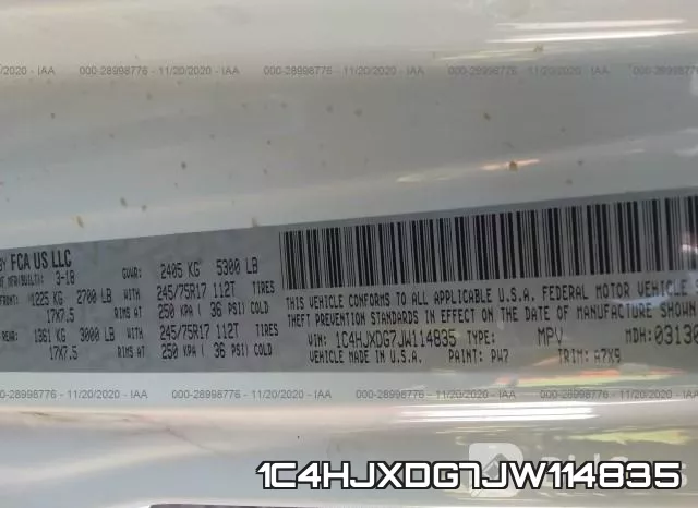 1C4HJXDG7JW114835 фото 10