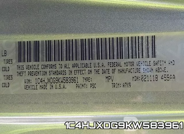 1C4HJXDG9KW583961 фото 9