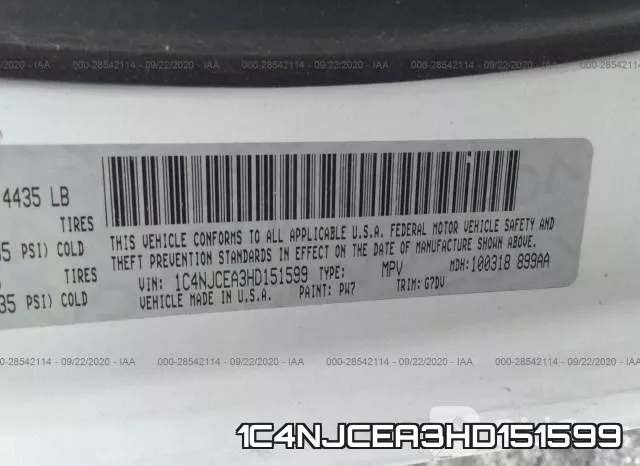 1C4NJCEA3HD151599 фото 10