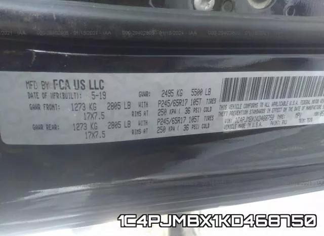 1C4PJMBX1KD468750 фото 10