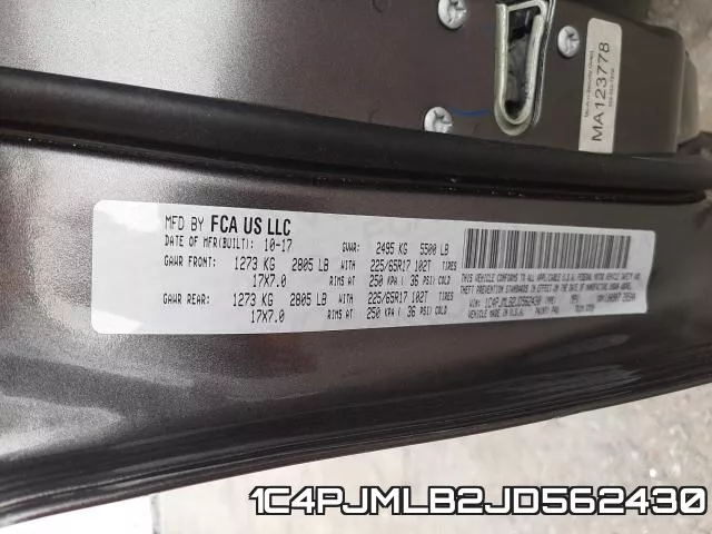 1C4PJMLB2JD562430 фото 2