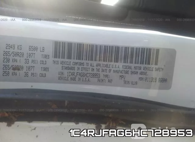 1C4RJFAG6HC728953 фото 7