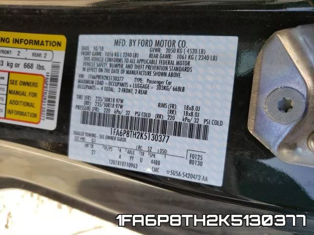 1FA6P8TH2K5130377 фото 2