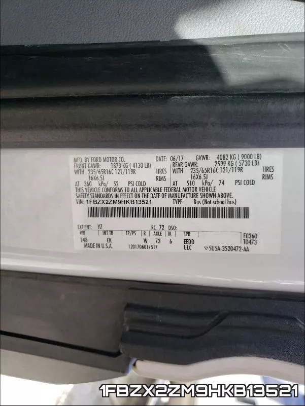 1FBZX2ZM9HKB13521 фото 2