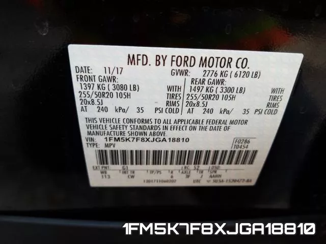 1FM5K7F8XJGA18810 фото 2