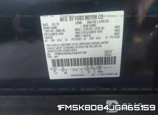 1FM5K8D84JGA65159 фото 9