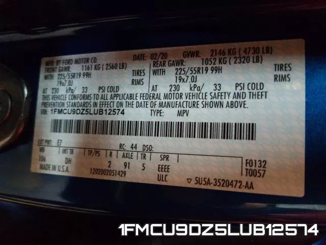 1FMCU9DZ5LUB12574 фото 2