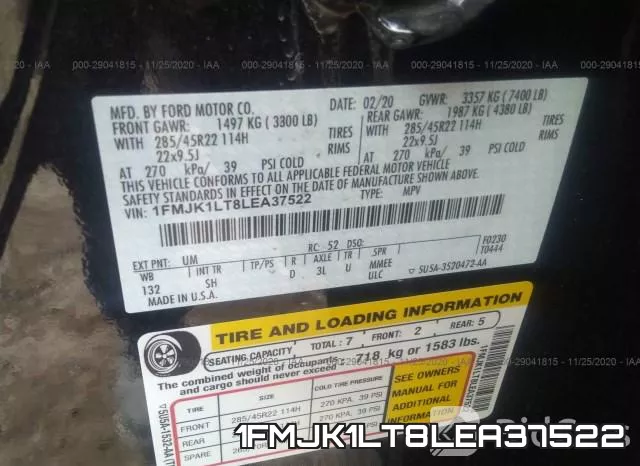 1FMJK1LT8LEA37522 фото 8