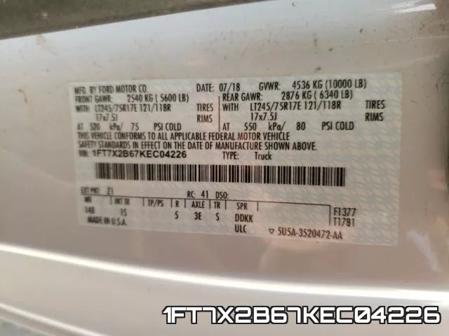 1FT7X2B67KEC04226 фото 2