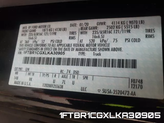 1FTBR1CGXLKA30905 фото 2