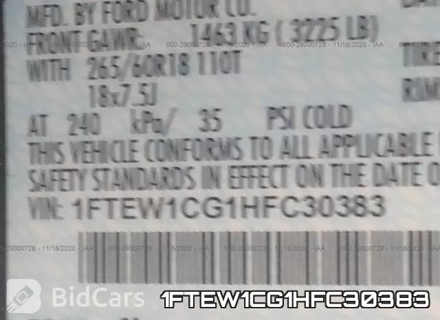 1FTEW1CG1HFC30383 фото 8