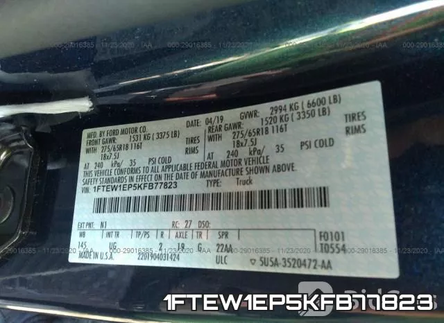 1FTEW1EP5KFB77823 фото 8