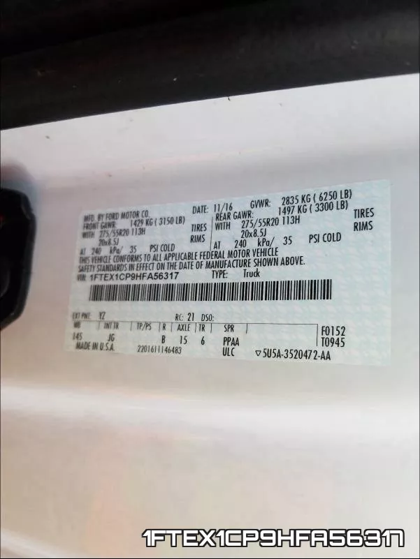 1FTEX1CP9HFA56317 фото 2