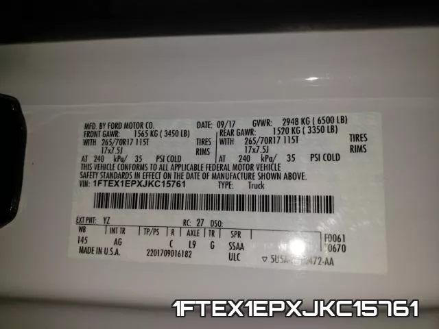 1FTEX1EPXJKC15761 фото 2