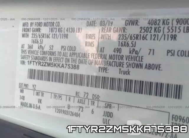 1FTYR2ZM5KKA75388 фото 8