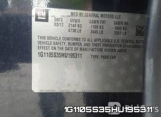 1G1105S35HU195311 фото 9