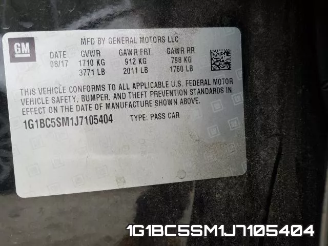 1G1BC5SM1J7105404 фото 2