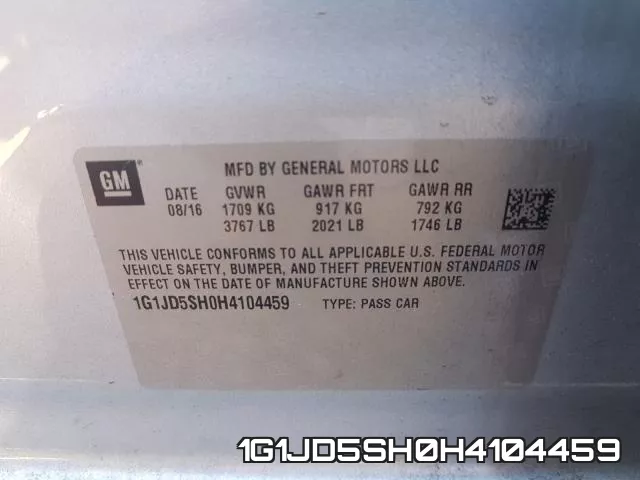 1G1JD5SH0H4104459 фото 2