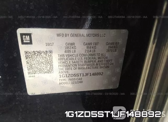 1G1ZD5ST1JF148892 фото 8