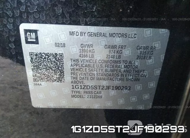 1G1ZD5ST2JF190293 фото 10