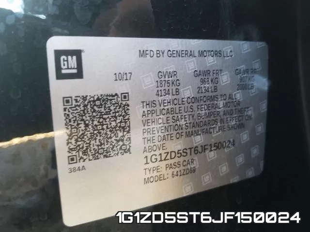 1G1ZD5ST6JF150024 фото 2