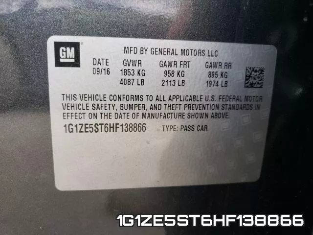 1G1ZE5ST6HF138866 фото 2