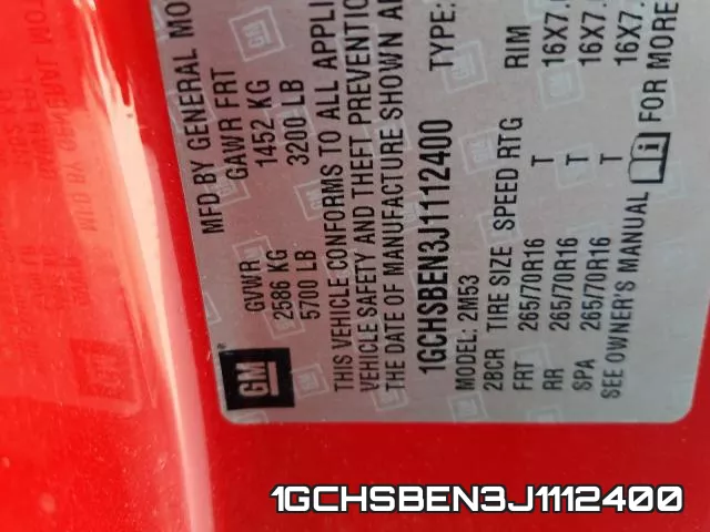 1GCHSBEN3J1112400 фото 2