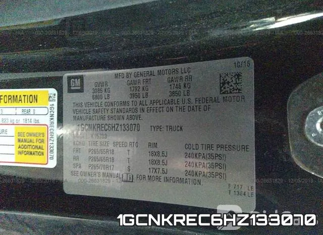 1GCNKREC6HZ133070 фото 9
