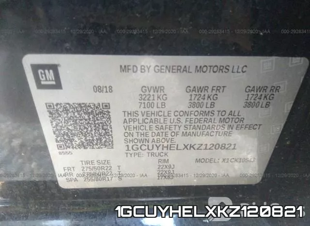 1GCUYHELXKZ120821 фото 9