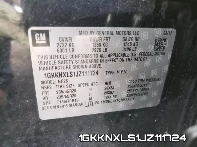 1GKKNXLS1JZ111724 фото 2