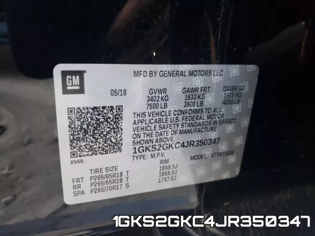 1GKS2GKC4JR350347 фото 2