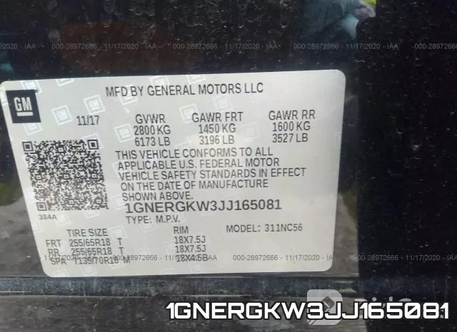 1GNERGKW3JJ165081 фото 9