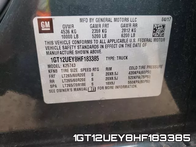 1GT12UEY8HF183385 фото 2