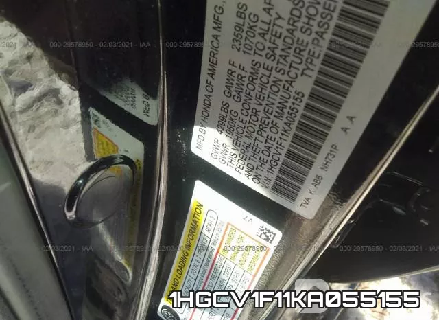 1HGCV1F11KA055155 фото 10