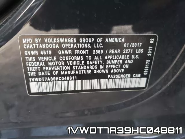1VWDT7A39HC048811 фото 2