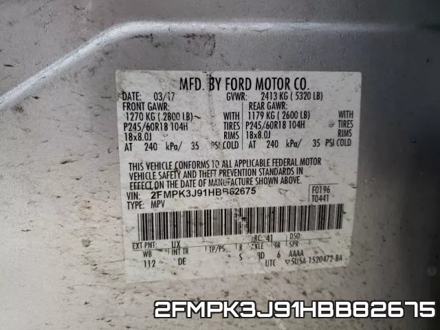 2FMPK3J91HBB82675 фото 2