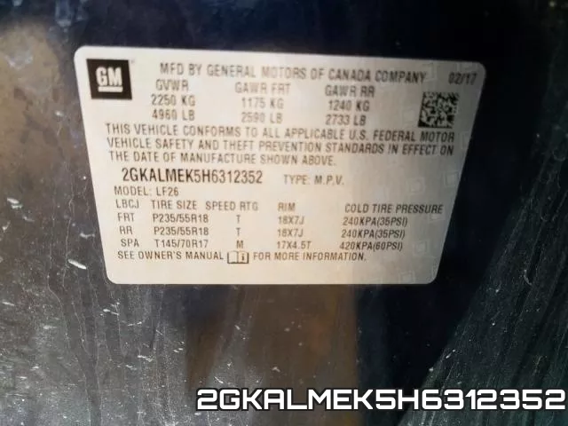 2GKALMEK5H6312352 фото 2