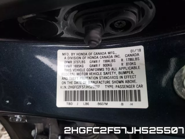 2HGFC2F57JH525507 фото 2
