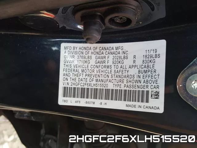 2HGFC2F6XLH515520 фото 2