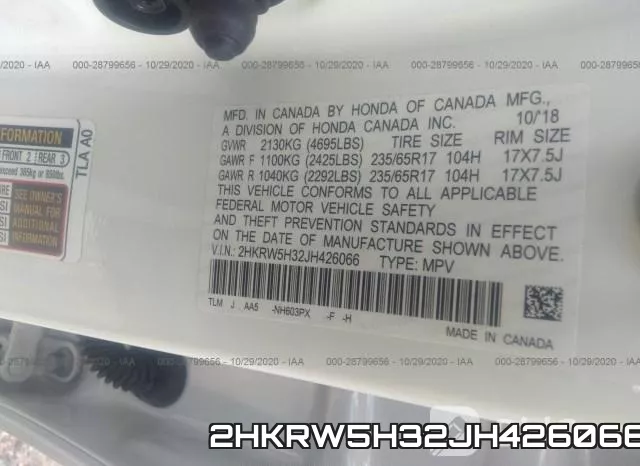 2HKRW5H32JH426066 фото 10