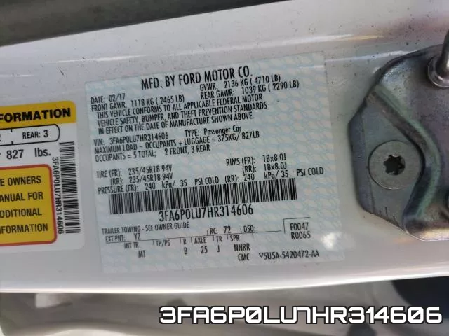3FA6P0LU7HR314606 фото 2