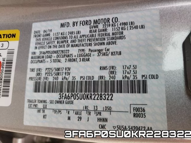 3FA6P0SU0KR228322 фото 2