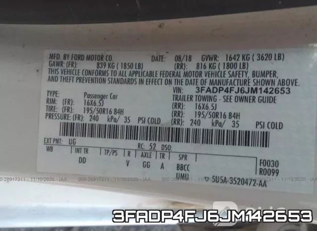 3FADP4FJ6JM142653 фото 10
